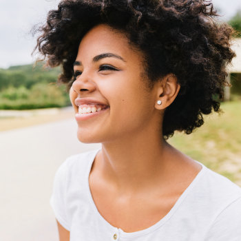 cheerful joyful african american girl