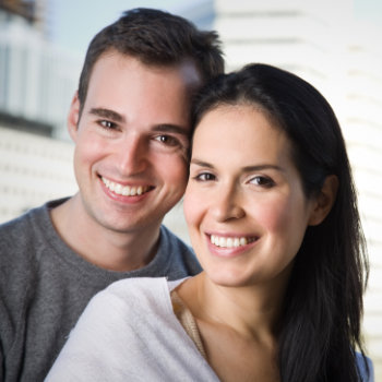 smiling young couple in love