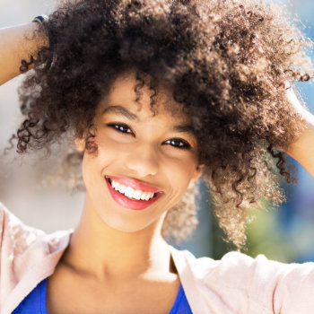 young African American woman with pretty smile